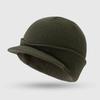 Unisex Winter Knitted Hats Short-brimmed Woolen Army Peaked Caps Knitted Warm Hat Fashion Solid Color Autumn Wool Cap Woman Man