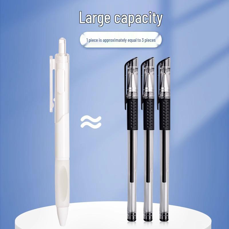 Smooth Quick-Dry 0.5mm Clickable Gel Pen – Black, ST Nib, Water-Based for Students