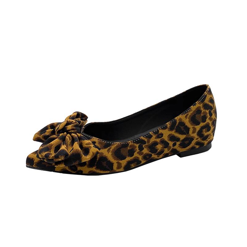 

Inside Heightened Low Heel Single Shoes Fashion Pointed Toe Shallow Mouth Bow Slip-on Shoes for Women 35 цветной печати леопарда