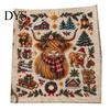 Handmade Christmas Decoration Projects Animal Cross Stitch Kit, Holiday Embroidery Starter Seasonal Present for Friends Pattern, Festive Craft