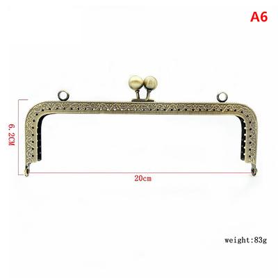 Accessori per borse fai da te con cornice quadrata in metallo argento lucido con chiusura a bacio, chiusura a scatto