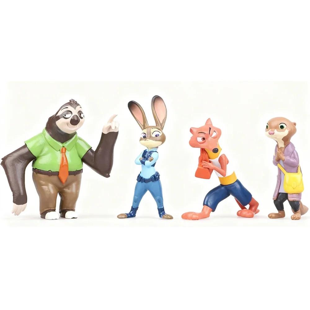 12pcs Amazing Zootopia Animals Action Figure Toys Rabbit Judy Hopps Fox Nick Wilde Movie Kids Gift Collection Figures Poseable Articulated Scale