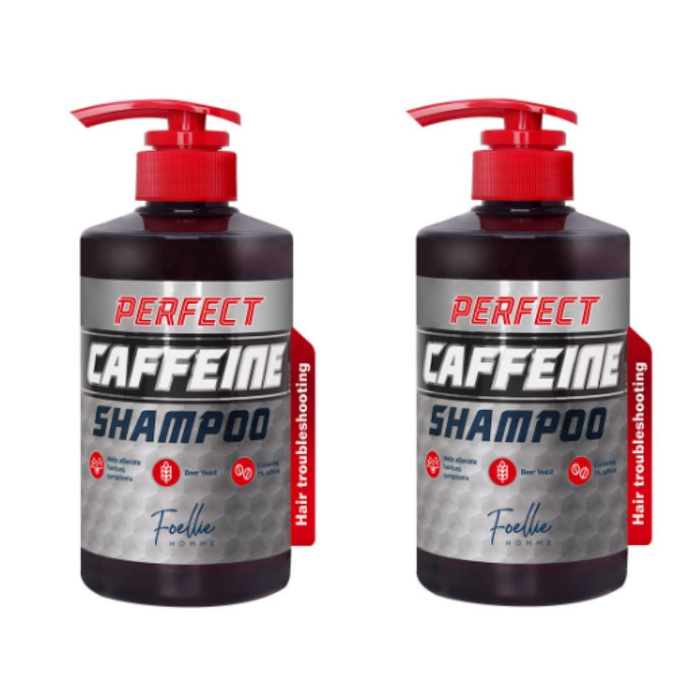 

Foellie Homme Perfect Brewer’s Yeast Caffeine Shampoo 500ml x2 | Cool Menthol Scalp Care