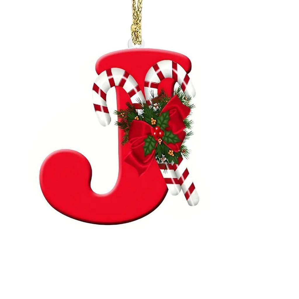 1pc Christmas Pendant Acrylic 26 Letter Pendant Hanging Christmas Tree Ornament Accessories Xmas New Year Decor Ornaments