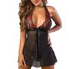 Women Sexy Lace Lingerie Babydoll G-String Thong Underwear Plus Size Nightwear Black Sleepwear