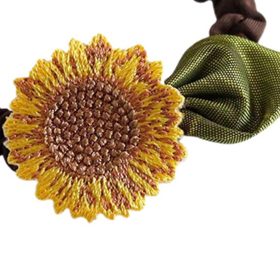 Women Hair Rope Realistic Sunflower Decor High Elasticity Elastic Band Pastoral Style Decorative Washable Ponytail Holder Large Intestine Hair