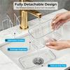 Wall Mounted& Countertop Bathroom Toothbrush Holder With Drainage, Detachable Adjustable Divider, 5 Slots-B61B