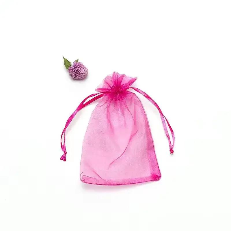 100 Farbige Transparente Garnbeutel Schmuck Süßigkeiten Geschenk Kosmetik Probeverpackungsbeutel Mehrere Größen Einfarbig Bündeltaschen
