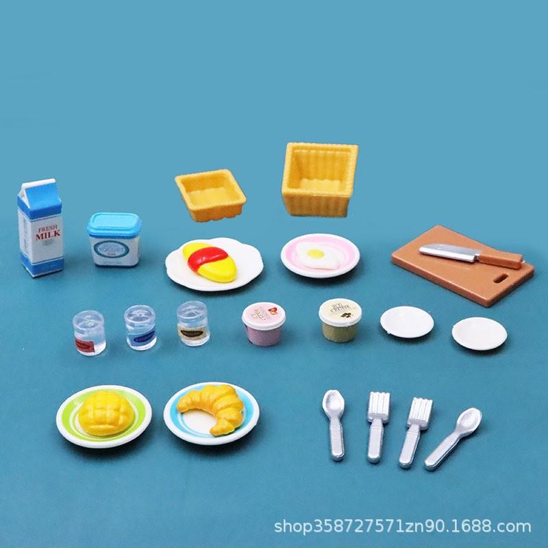Play House Toy Simulation Mini Furniture Full Set Kitchen Doll House Miniature Food Play Scene Ornament Girl Model