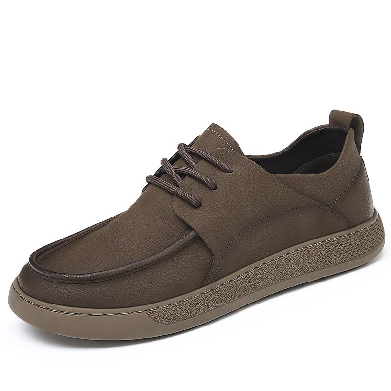 2025 spring and autumn new men's shoes leather breathable non-smelly feet casual shoes men's soft shoes men's versatile trendy shoes