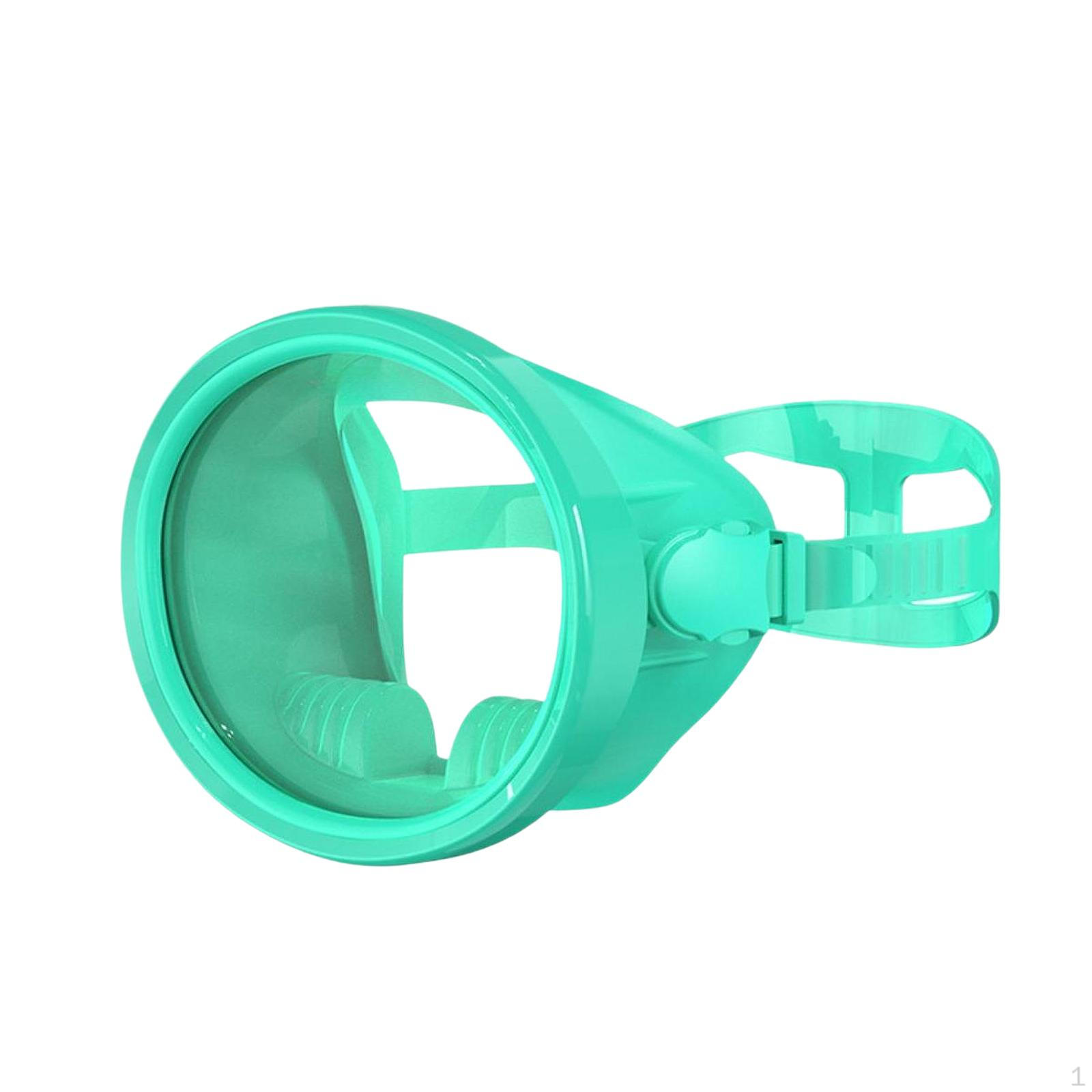 

Compact Scuba Goggles for Freediving with Silicone And Glass fluorescent green