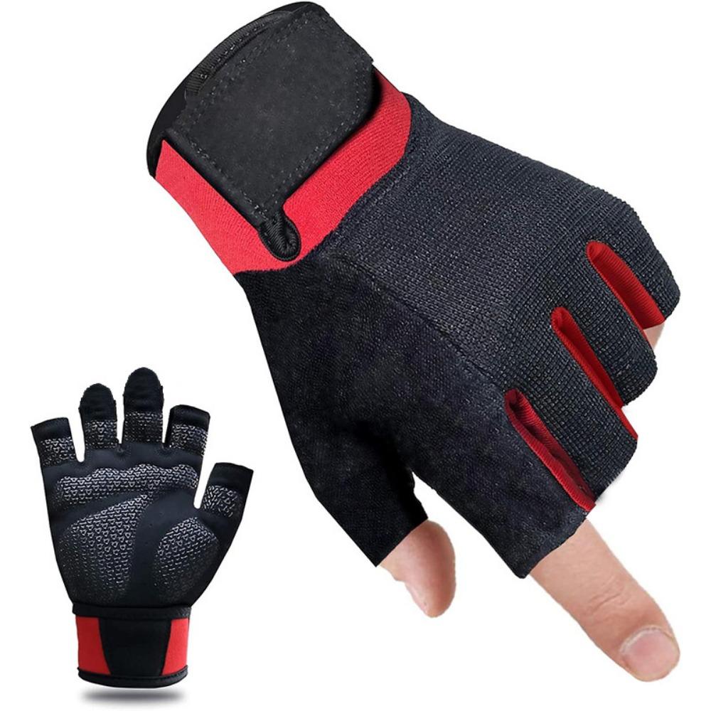 

Fitness Activities half finger dumbbell equipment anti-skid and breathable training weight lifting and palm protection High Quality XL красный