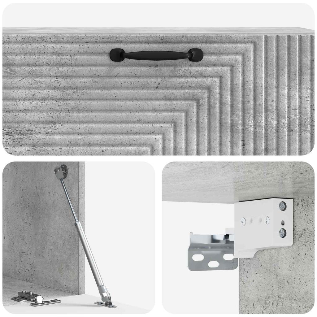 Wall Mounted TV Cabinet Concrete Grey 98 x 31 x 30 cm