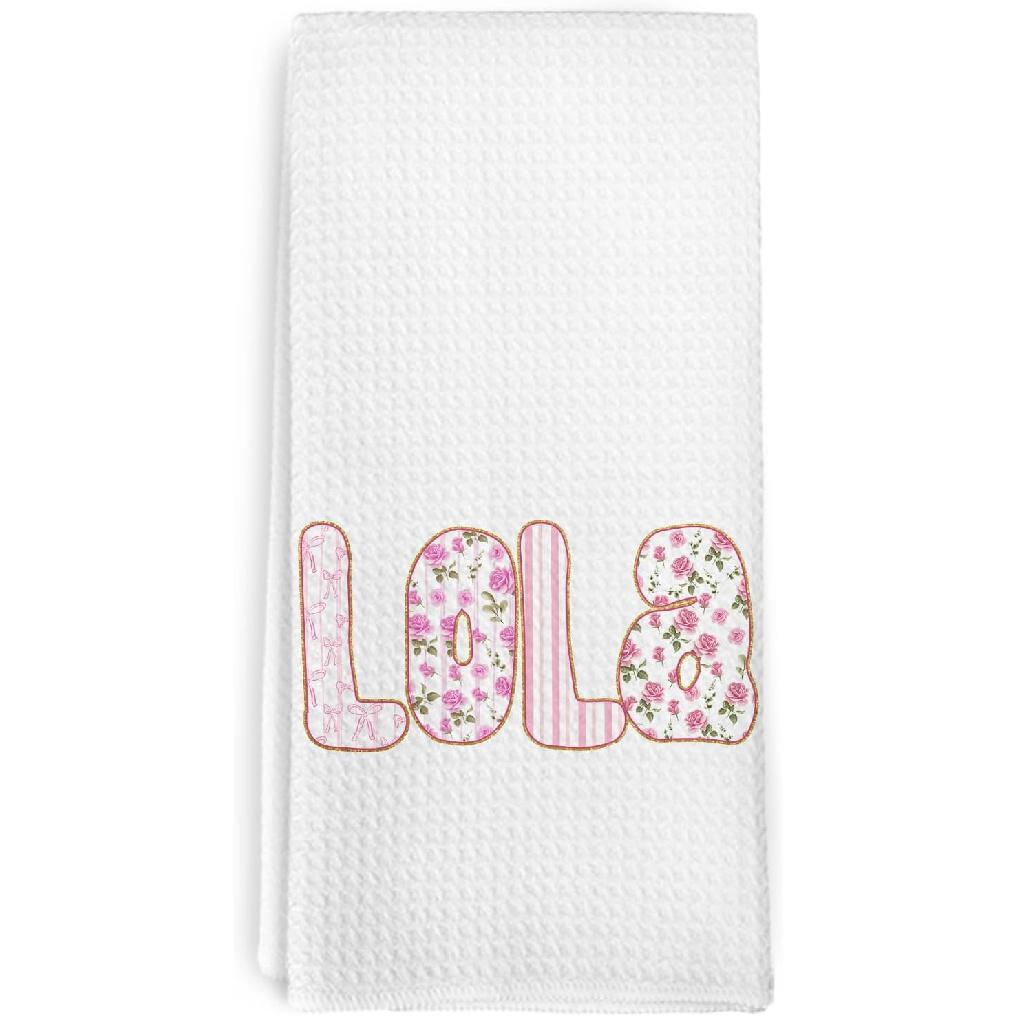 Nana Gifts Kitchen Dish Towel, Nana Gifts for Women from Grandkids, Grandma Gift Hand Towels, Mothers Day Birthday Gift Hand Dish Tea Towels for Lola