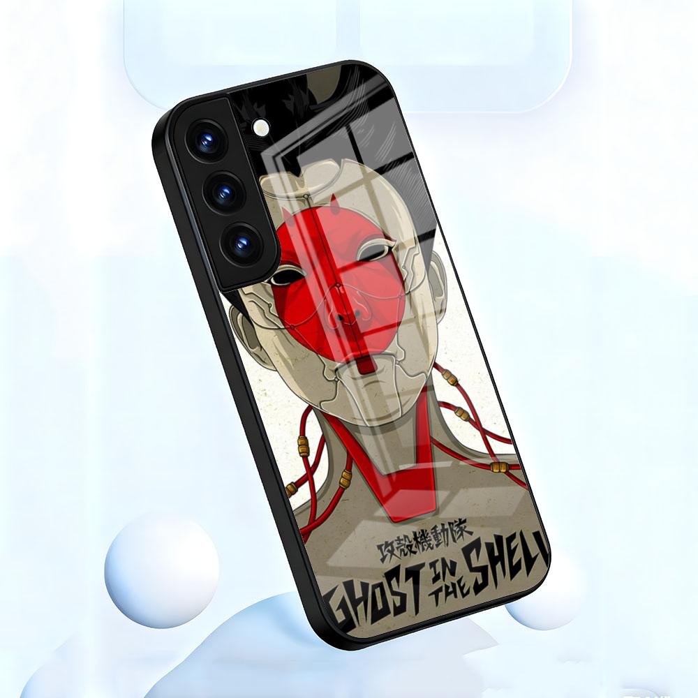 Anime G-ghost In The S-shell Phone Case For Samsung S26 S25 S24 FE S23 S22 S21 Plus S20 Ultra Note20Ultra Black Glass Cover
