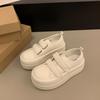 Little white shoes women's 2025 new versatile chic with skirt Velcro board shoes platform heightening casual bread shoes women