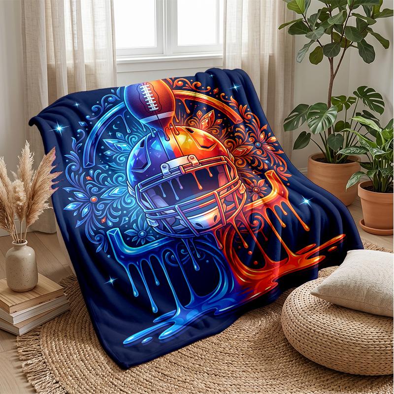 Football Fusion Art 1 Theme blanket Lightweight Warm Flannel Blanket Decorative Throw Blanket for Home Decoration