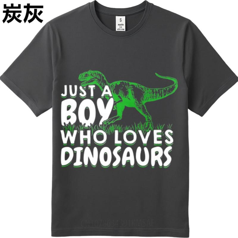 Soft Teeshirts Unisex Short Sleeve Tshirt Vintage Just A Boy Who Loves Dinosaurs Cool Unisex Teeshirt Relaxed Fit Tshirt