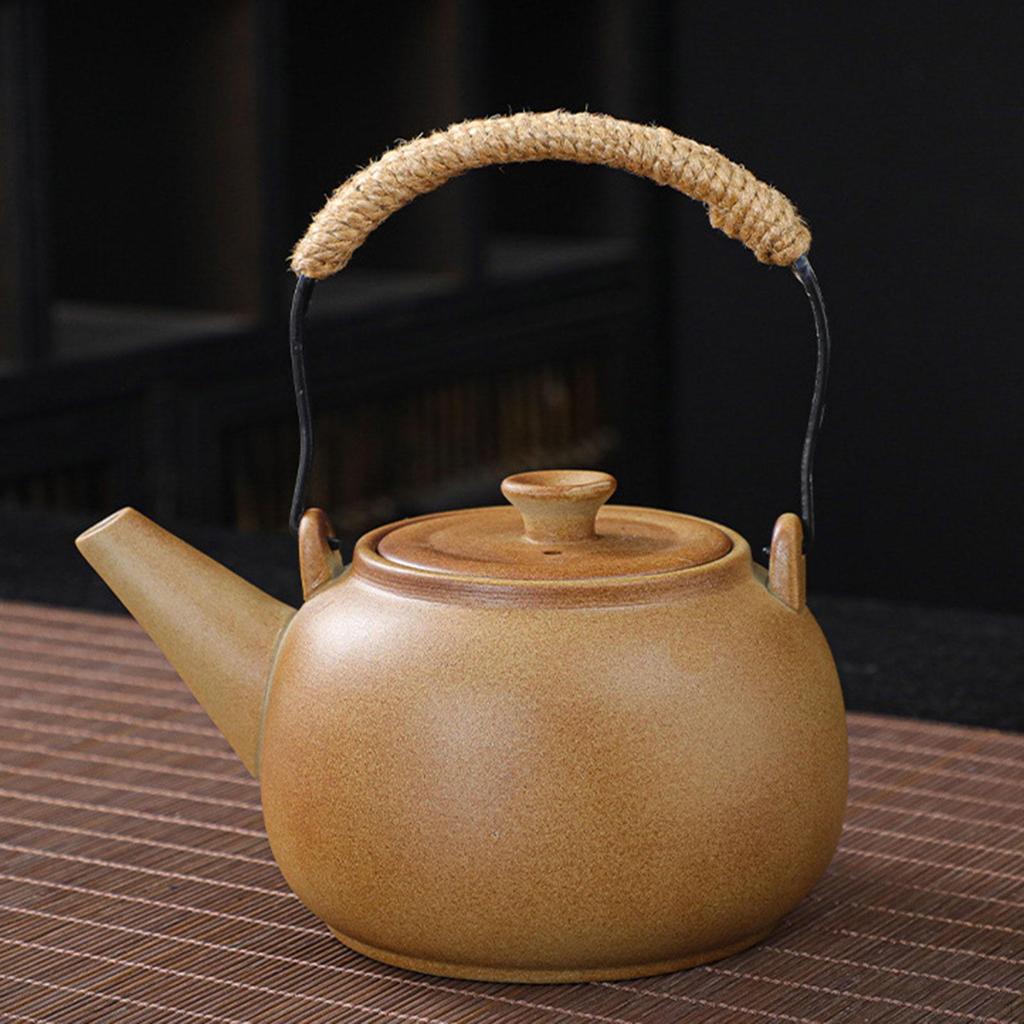 Teiera in ceramica per acqua bollente, resistente, con manico, filtro per il tè, ristorante