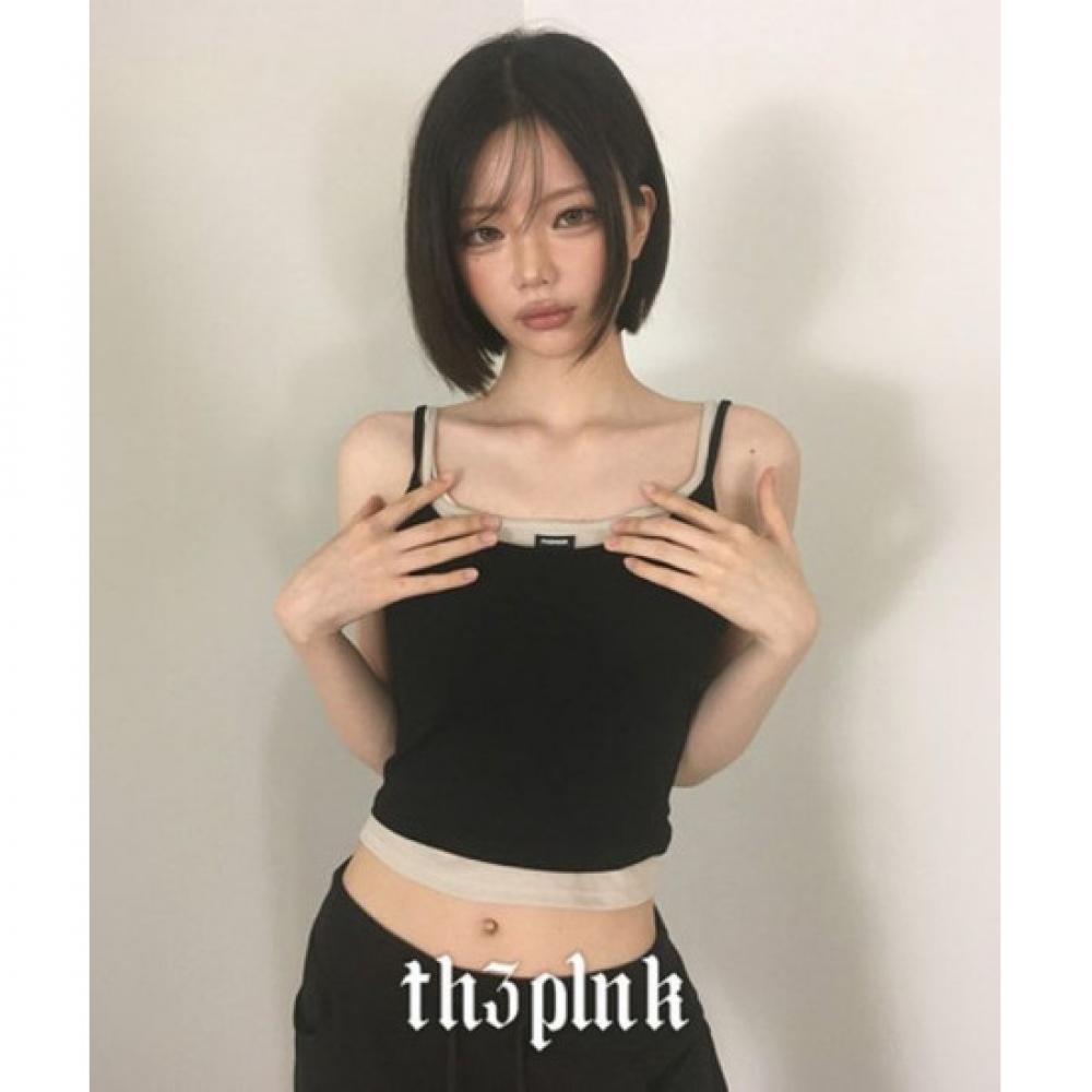 The Pink Women Cisol Slim Fit Patch Color Block Layered Tank Top