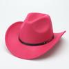European and American Western Cowboy Hat Big Edge Woolen Punk Style Knight Hat Felt Hat Jazz Hat Top Hat