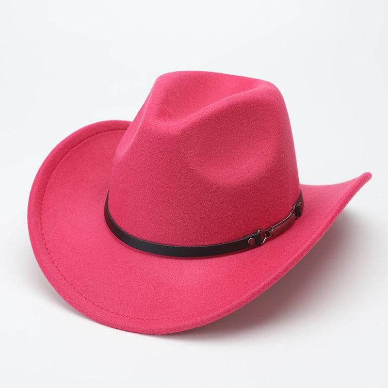 European and American Western Cowboy Hat Big Edge Woolen Punk Style Knight Hat Felt Hat Jazz Hat Top Hat