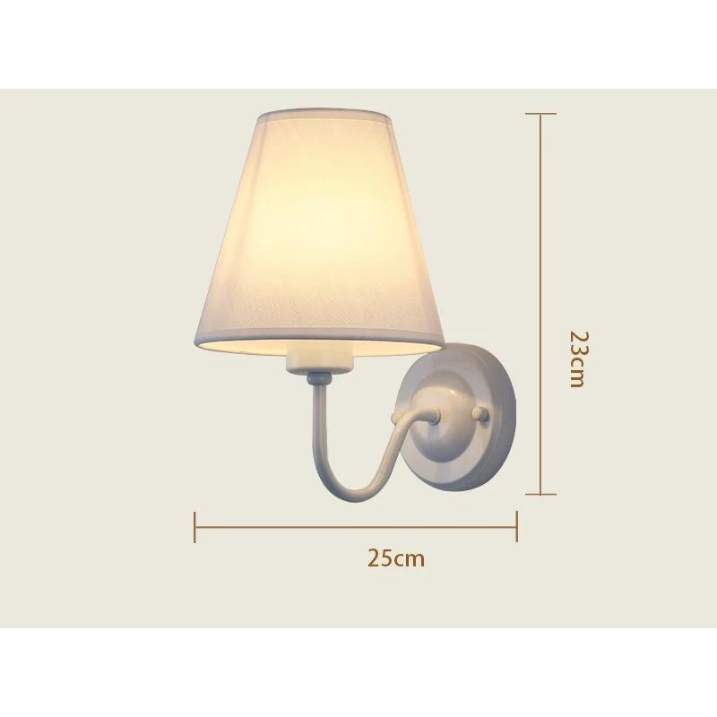 

Настінний світильник 110В/220В зі світлодіодною лампою E27, тканинним абажуром, настінні бра для готелю, спальні, приліжкової тумбочки, вітальні, сходів, домашнього декору 0-5W&3 Color Dimming&M