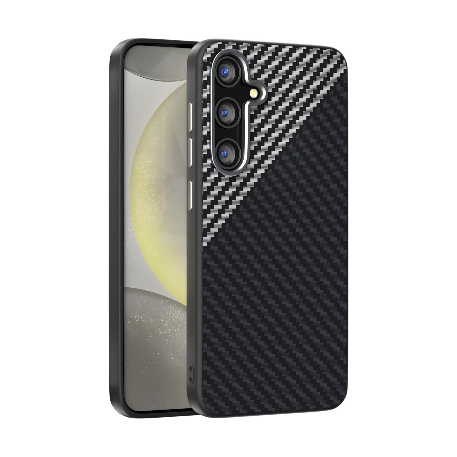 

Fashion 2C Carbon Fiber Texture For Samsung Galaxy S25 FE S25FE Magsafe Case Camera Circle Mobile Phone Cover Galaxy S25 FE