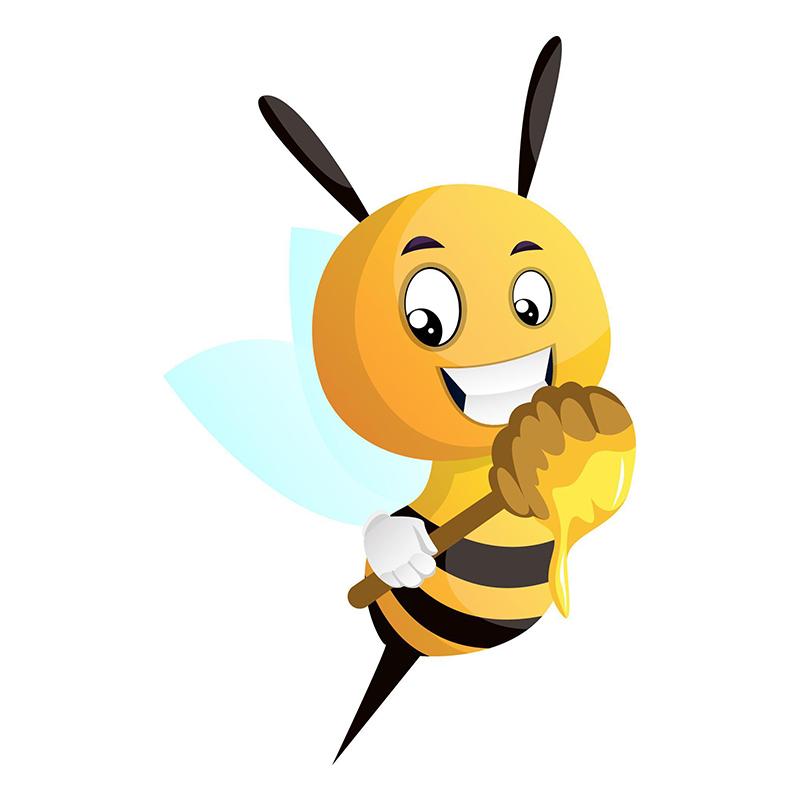 Cartoon kleine Biene hält Honig Aufkleber auf dem Auto Vinyl Aufkleber wasserdichte Dekoration Autoaufkleber
