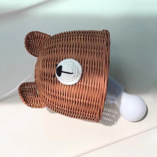 Lampenschirmbezug Bärenform Staubdicht Rattan Schönes Aussehen Ersatz-Lampenschirm