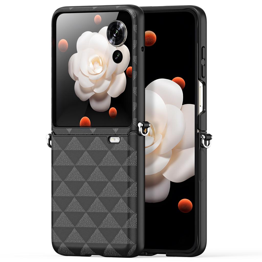 DUX DUCIS Fitt Series for Honor Magic V Flip 5G Case Rhombus Leather+TPU Phone Cover