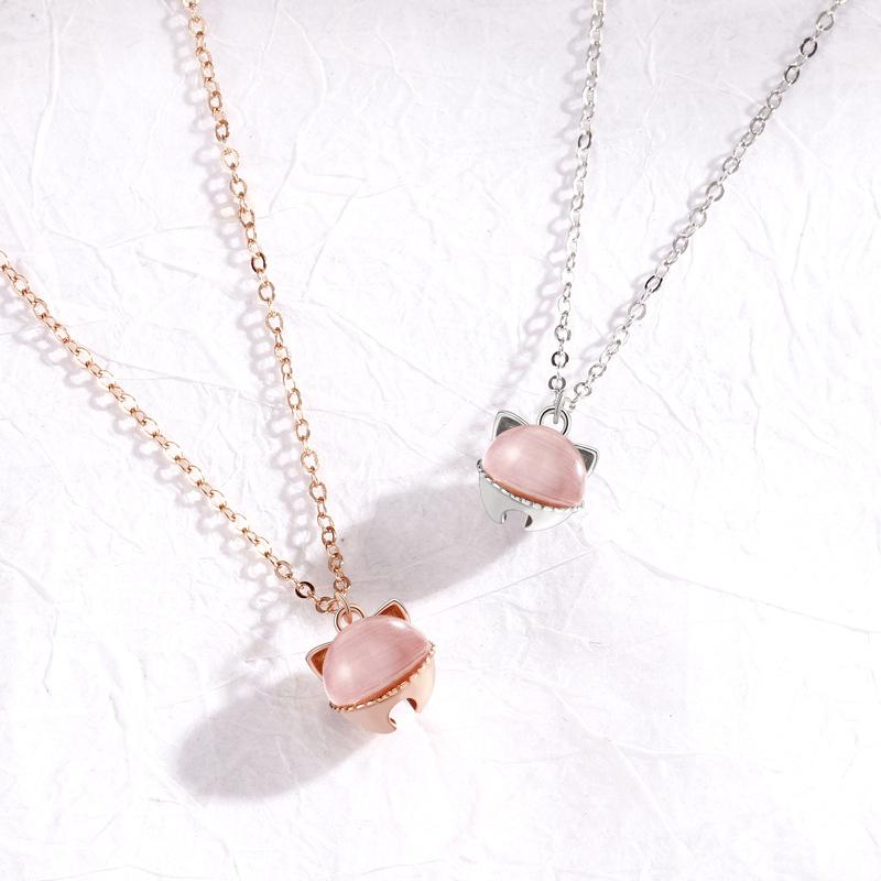 Glückliche katze glocke halskette weibliche Koreanische version schlüsselbein kette kreative tier Mori süße anhänger