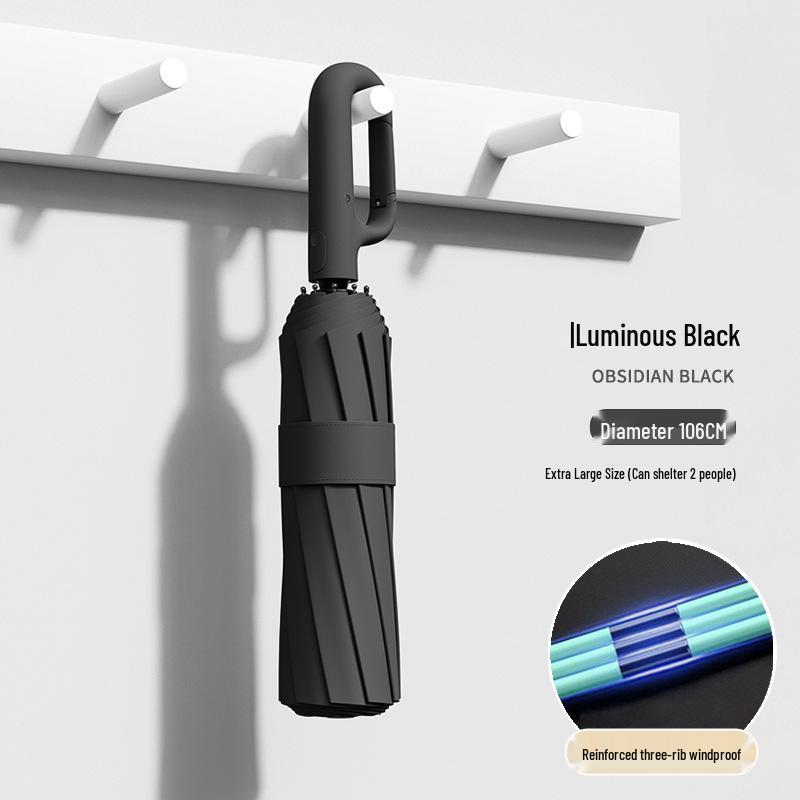 Automatic Buckle Women’s Umbrella: Windproof, Reinforced, Sun & Rain UV Protection