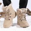Winter sports outdoor men's snow boots, fleece-lined warm cotton shoes, windproof lace-up, wear-resistant outdoor plus size