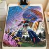 1PC Grendizer Goldorak Print Flannel Blanket, High quality Comfortable for All Seasons, Home Decor, Warmth and Comfort, Perfect for Christmas Gifts