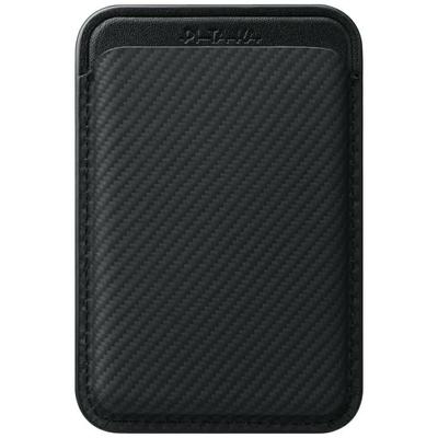 Magnetischer Portemonnaie PITAKA Woven Wallet MagSafe für das Telefon schwarz-grau