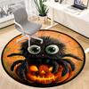 1PC Halloween Spider Office Round Area Rug, Mat Suitable For Office, Under Office Chairs Bedroom Living Room Home Decor, Room Deco