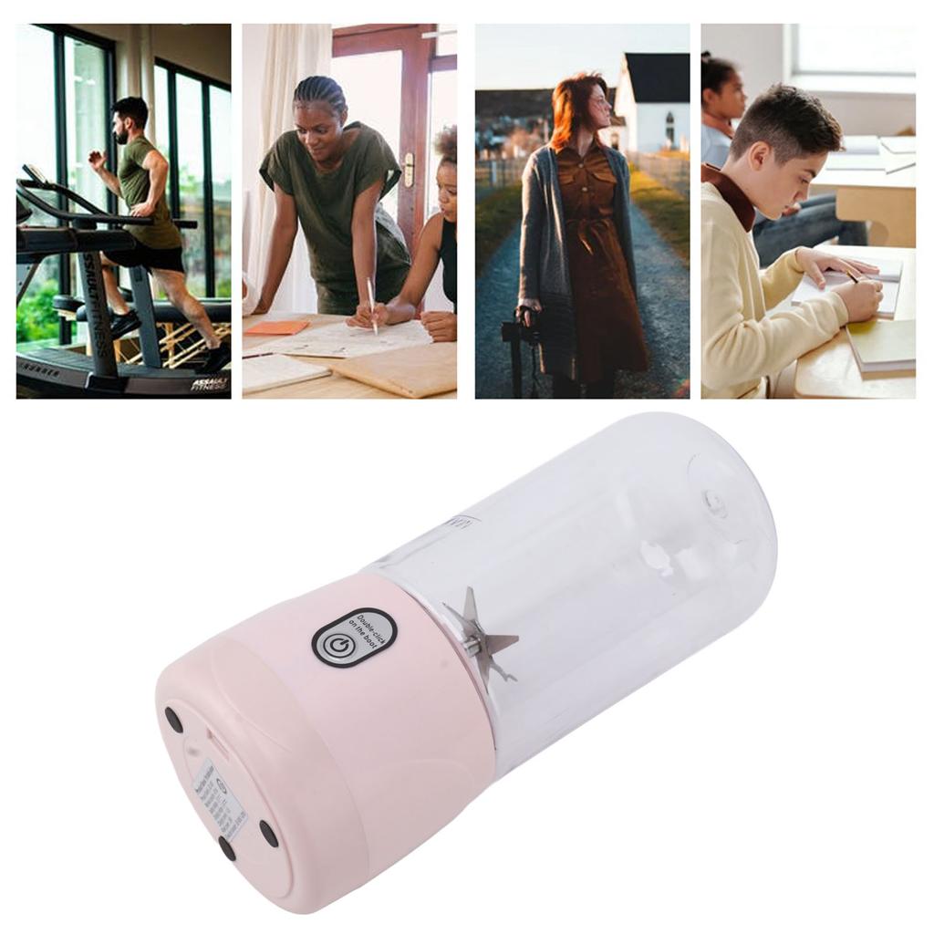 Portable Blender USB Rechargeable 6 Blades   Juicer Cup Fruit Squeezer for Travel Sports Kitchen 410ml