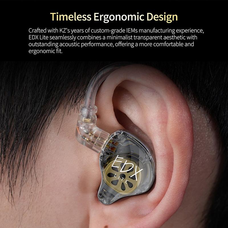 Originale KZ EDX Lite HIFI Bass Øretelefoner Stereo Musikk Ørepropper In-Ear IEM Monitor Scene Live Hodetelefoner Gaming Sports Headset Pro