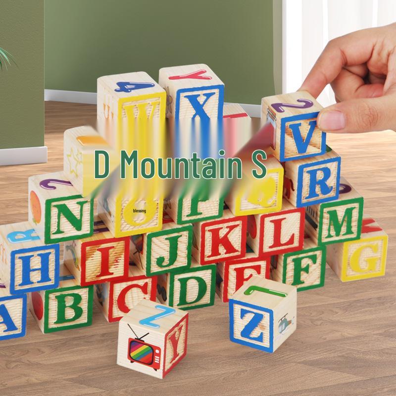 Wooden English Letter Matching & Counting Blocks for Early Childhood Education