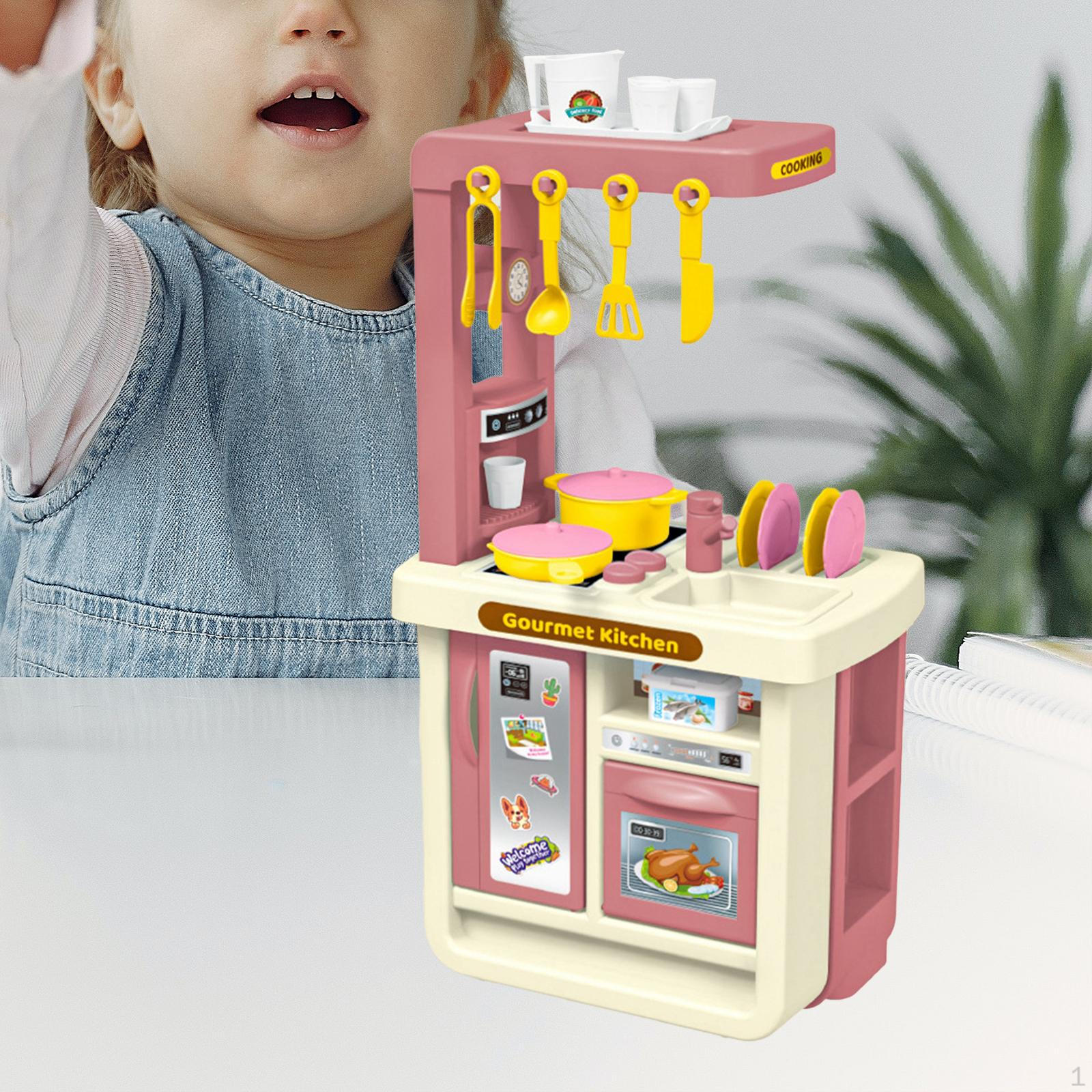 

Кухонный игровой набор из 43 предметов: имитация кулинарии, реалистичное обучение навыкам, игра с едой розовый