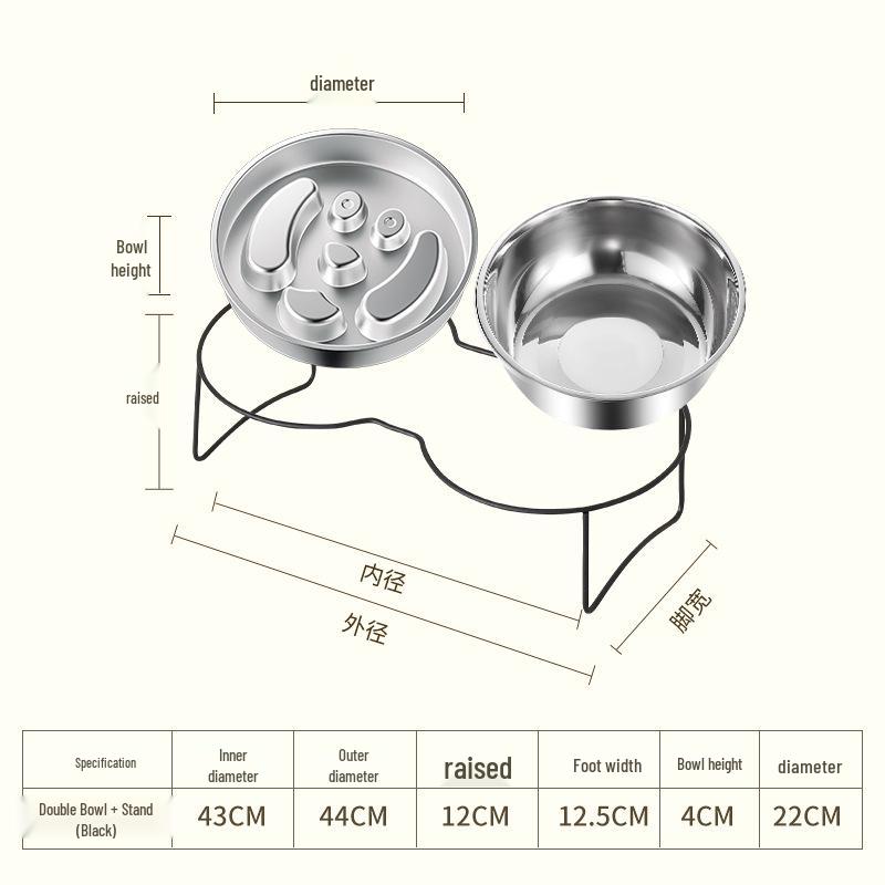 Non-Slip Stainless Steel Slow Feeder Bowl for Small to Medium Dogs and Cats