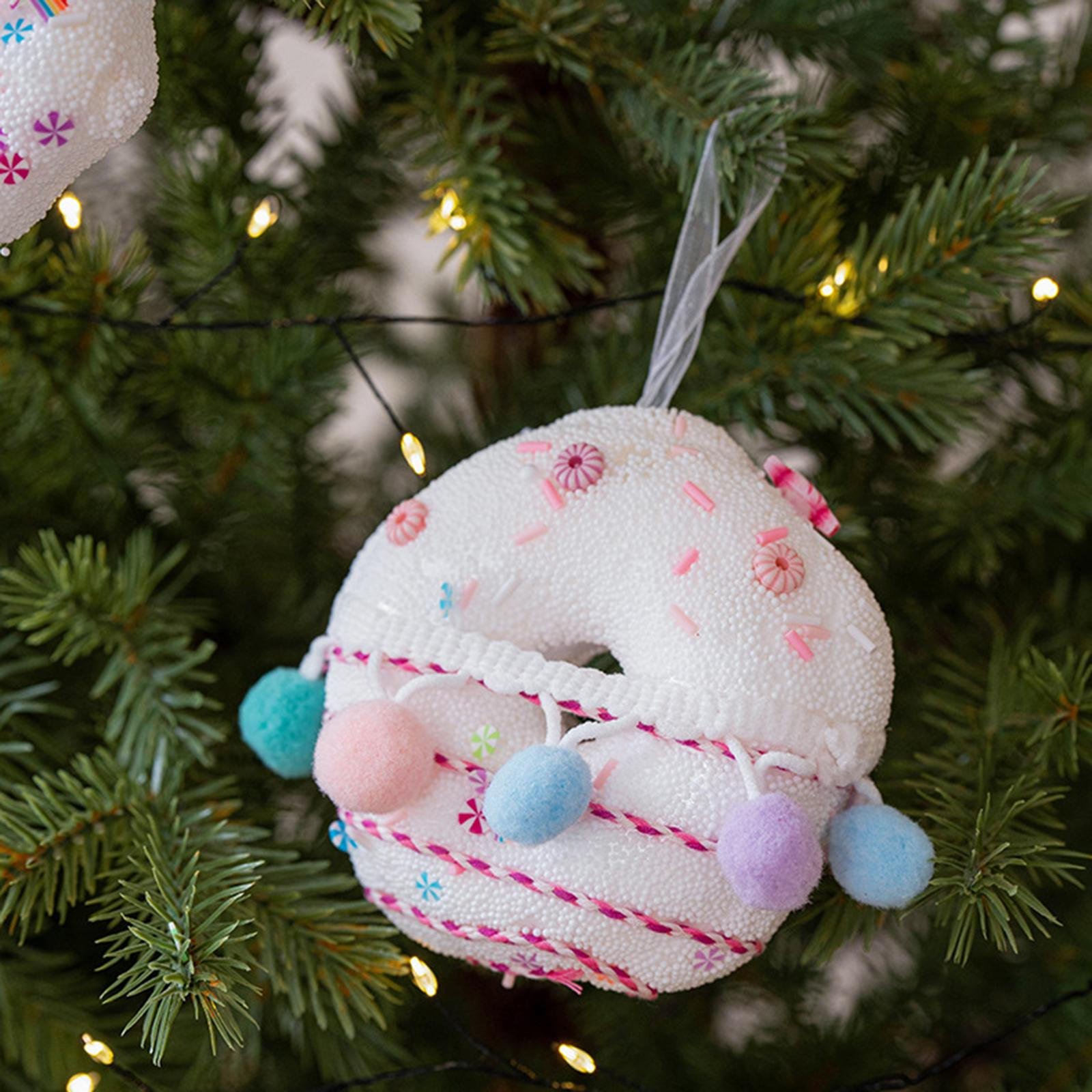 

Christmas Hanging Ornament Decoration Xmas Pendant Sweet for Themed Party Home Donut