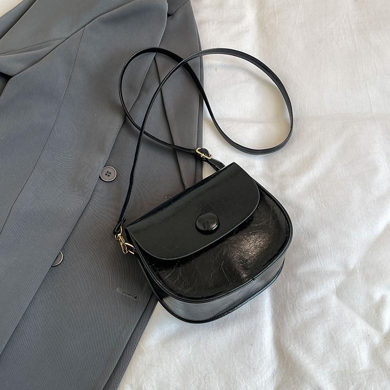 Chic And Trendy Small Pu Saddle Bag For Women In Black White Khaki Or Brown Perfect For Winter Fashion