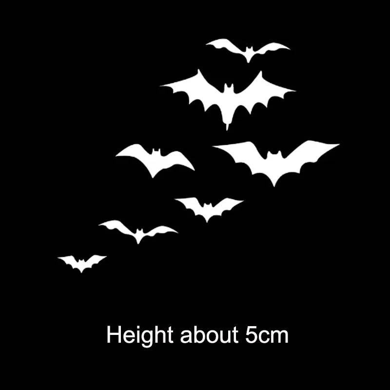 Car Rearview Mirror Stickers Mini Bat Group Reflective Decals Vinyl Waterproof Stickers Halloween Decorations Stickers