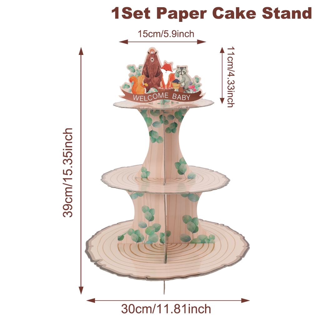 Cake Display Stand Farm Animals Mermaid Birthday Party Decor Kids Dessert Holder Cake Tray Unicorn Baby Shower Cupcake Support