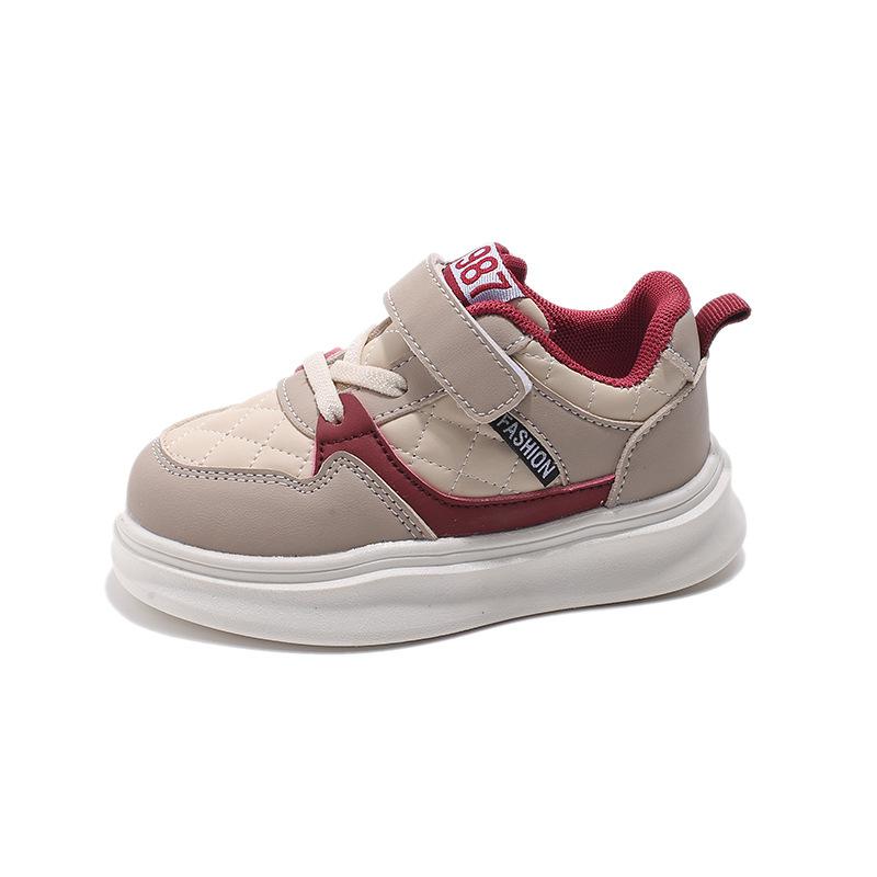 Children's Contrasting Sports Shoes Spring and Autumn 2025 Boys' Children's Leather Casual Shoes Girls' Running Shoes Versatile
