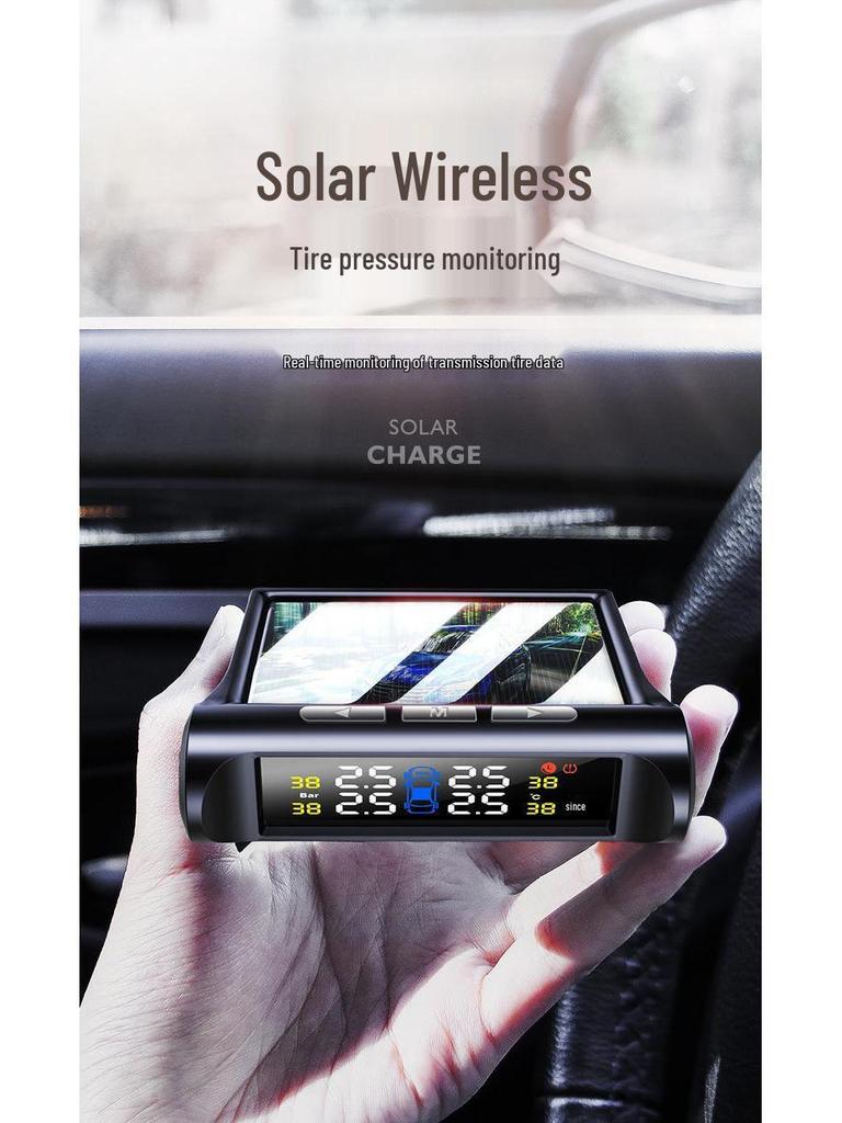 Solar-Powered Wireless Tire Pressure Monitor for Cars