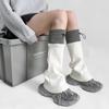 1 Pair Gray Spliced Leg Warmers Middle Tube Boot Cuffs New Calf Socks  Autumn Winter