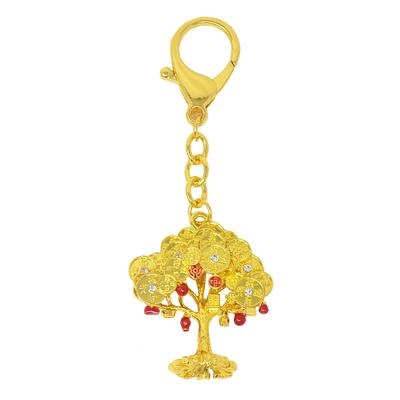 Isui Feng Shui Sleutelhanger, Gouden Geluksgeld Geluksboom, Munt Geldboom Sleutelhanger, W4419
